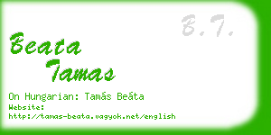 beata tamas business card