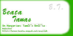 beata tamas business card